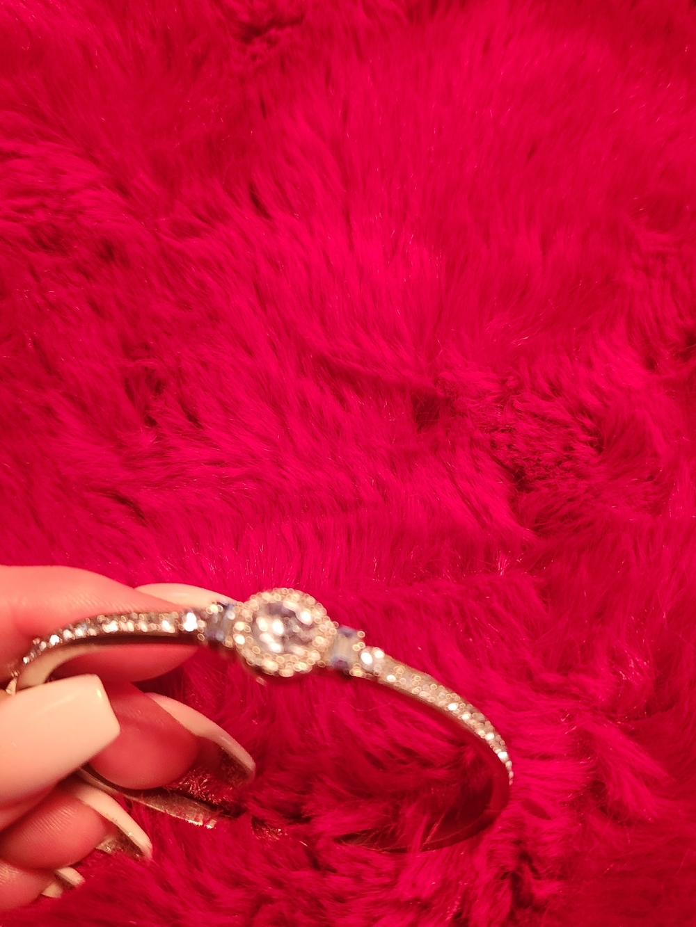 Givenchy Silver-Tone Crystal Halo Bracelet with Clear Stones